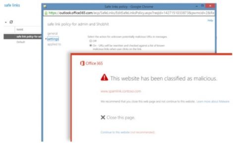 Malicious links 470x289 - Office 365 Advanced Threat Protection